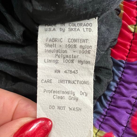 SKEA PARIS/VAIL  Y2K Winter Wear Vintage Abstact Winter Bomber Jacket Size 12 - Picture 12 of 13